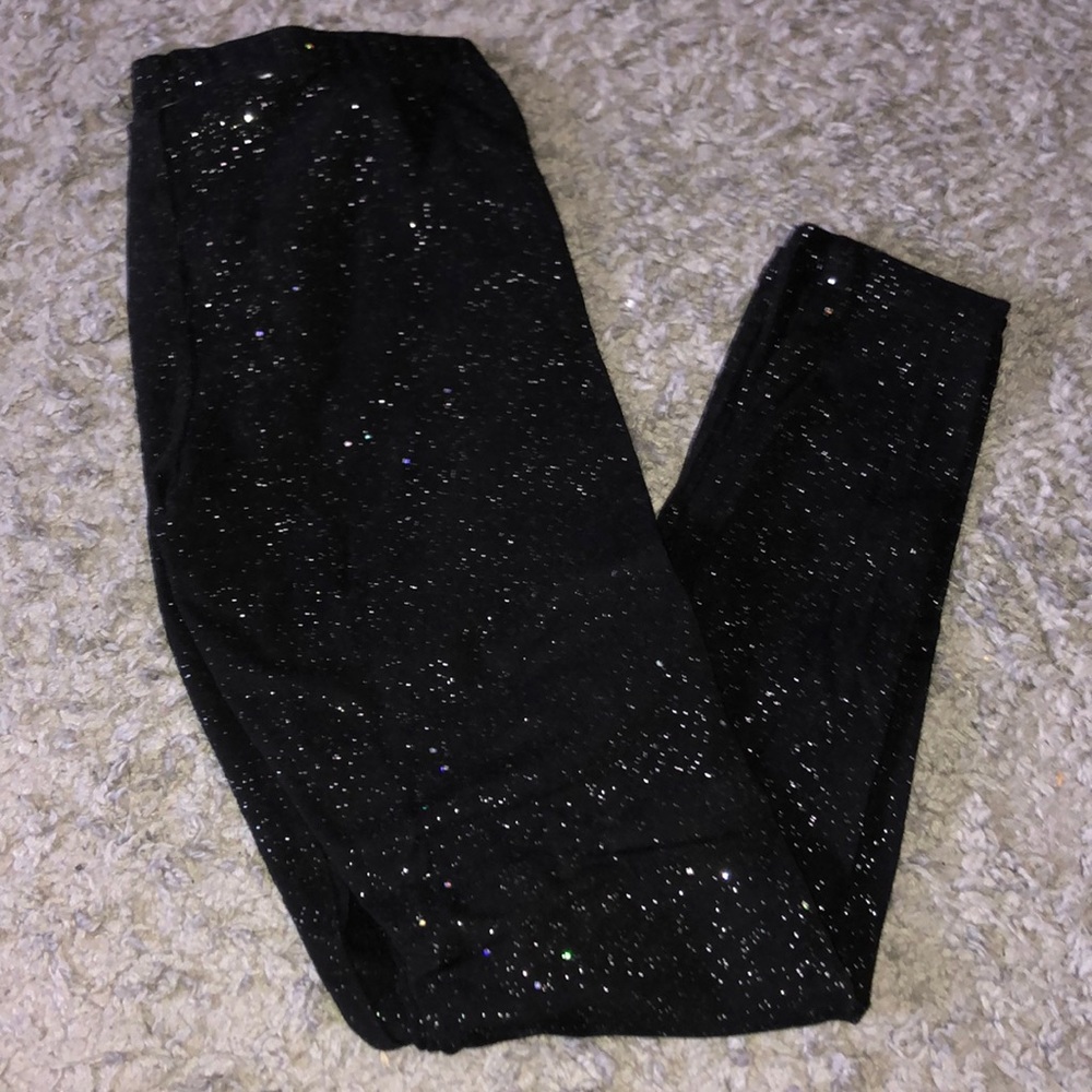 Black Glittery Leggings